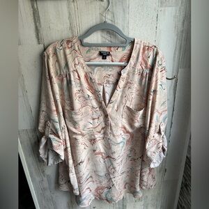 Torrid Harper Studio Crepe de Chine Pullover 3/4 Sleeve Blouse 4X